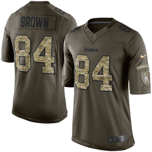 Nike Steelers #84 Antonio Brown Green Youth Stitched NFL Limited 2015 Salute to Service Jersey